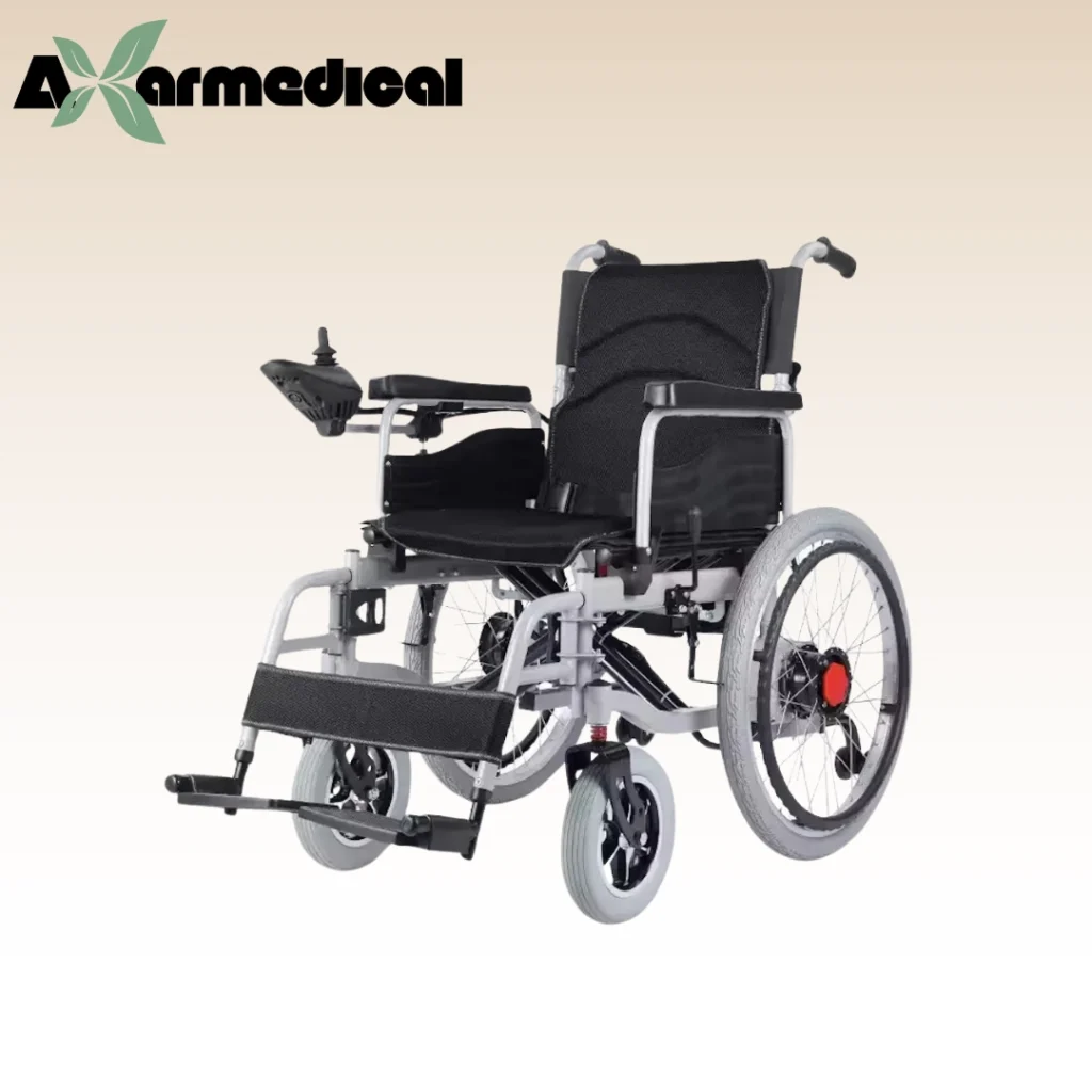 ویلچر برقی آلومینیوم چرخ بزرگ تاشو برند فوشان مدل FS805